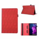 For Lenovo Tab P11 Lucky Bamboo Pattern Leather Tablet Case(Red)