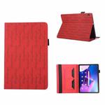 For Lenovo Tab M10 Lucky Bamboo Pattern Leather Tablet Case(Red)