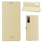 For Sony Xperia L4 ViLi Shockproof TPU + PU Horizontal Flip Protective Case with Card Slot & Holder(Gold)