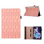 For Lenovo Xiaoxin Pad Pro 2022 11.2 Lucky Bamboo Pattern Leather Tablet Case(Pink)