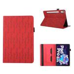 For Lenovo Xiaoxin Pad Pro 2022 11.2 Lucky Bamboo Pattern Leather Tablet Case(Red)