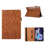 For Lenovo Xiaoxin Pad Pro 2022 11.2 Lucky Bamboo Pattern Leather Tablet Case(Brown)