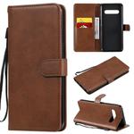 For LG V60 Solid Color Horizontal Flip Protective Leather Case with Holder & Card Slots & Wallet & Lanyard(Brown)