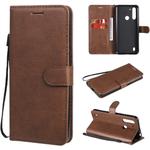For Motorola Moto G8 Power Lite Solid Color Horizontal Flip Protective Leather Case with Holder & Card Slots & Wallet & Lanyard(Brown)