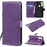 For Motorola Moto G8 Power Solid Color Horizontal Flip Protective Leather Case with Holder & Card Slots & Wallet & Lanyard(Purple)