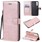For OPPO Realme 6 Solid Color Horizontal Flip Protective Leather Case with Holder & Card Slots & Wallet & Lanyard(Rose Gold)