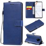 For Xiaomi Redmi K30 Pro Solid Color Horizontal Flip Protective Leather Case with Holder & Card Slots & Wallet & Lanyard(Blue)