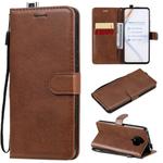 For Xiaomi Redmi K30 Pro Solid Color Horizontal Flip Protective Leather Case with Holder & Card Slots & Wallet & Lanyard(Brown)