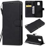 For Xiaomi Redmi Note 9S / Note 9 Pro Solid Color Horizontal Flip Protective Leather Case with Holder & Card Slots & Wallet & Lanyard(Black)