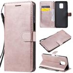 For Xiaomi Redmi Note 9S / Note 9 Pro Solid Color Horizontal Flip Protective Leather Case with Holder & Card Slots & Wallet & Lanyard(Rose Gold)