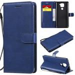 For Xiaomi Redmi Note 9 / 10X 4G Solid Color Horizontal Flip Protective Leather Case with Holder & Card Slots & Wallet & Lanyard(Blue)