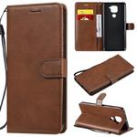 For Xiaomi Redmi Note 9 / 10X 4G Solid Color Horizontal Flip Protective Leather Case with Holder & Card Slots & Wallet & Lanyard(Brown)