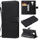 For Xiaomi Redmi Note 9 / 10X 4G Solid Color Horizontal Flip Protective Leather Case with Holder & Card Slots & Wallet & Lanyard(Black)