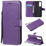 For Huawei nova 7 Solid Color Horizontal Flip Protective Leather Case with Holder & Card Slots & Wallet & Lanyard(Purple)