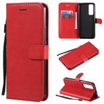 For Huawei nova 7 Solid Color Horizontal Flip Protective Leather Case with Holder & Card Slots & Wallet & Lanyard(Red)