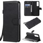 For Huawei nova 7 Solid Color Horizontal Flip Protective Leather Case with Holder & Card Slots & Wallet & Lanyard(Black)