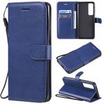For Huawei nova 7 Pro Solid Color Horizontal Flip Protective Leather Case with Holder & Card Slots & Wallet & Lanyard(Blue)