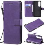 For Huawei nova 7 Pro Solid Color Horizontal Flip Protective Leather Case with Holder & Card Slots & Wallet & Lanyard(Purple)