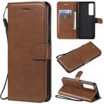 For Huawei nova 7 Pro Solid Color Horizontal Flip Protective Leather Case with Holder & Card Slots & Wallet & Lanyard(Brown)