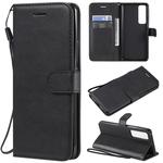 For Huawei nova 7 Pro Solid Color Horizontal Flip Protective Leather Case with Holder & Card Slots & Wallet & Lanyard(Black)