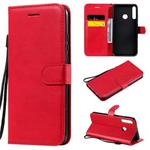 For Huawei P40 lite E / Y7p / Honor 9C Solid Color Horizontal Flip Protective Leather Case with Holder & Card Slots & Wallet & Lanyard(Red)