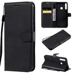 For Huawei P40 lite E / Y7p / Honor 9C Solid Color Horizontal Flip Protective Leather Case with Holder & Card Slots & Wallet & Lanyard(Black)
