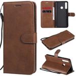 For Huawei Y6p Solid Color Horizontal Flip Protective Leather Case with Holder & Card Slots & Wallet & Lanyard(Brown)