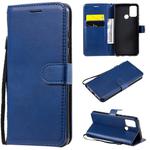 For Huawei Honor 9A Solid Color Horizontal Flip Protective Leather Case with Holder & Card Slots & Wallet & Lanyard(Blue)