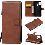 For Huawei Honor 9A Solid Color Horizontal Flip Protective Leather Case with Holder & Card Slots & Wallet & Lanyard(Brown)