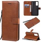 For Huawei Honor 30 Solid Color Horizontal Flip Protective Leather Case with Holder & Card Slots & Wallet & Lanyard(Brown)