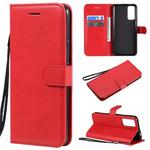 For Huawei Honor 30 Solid Color Horizontal Flip Protective Leather Case with Holder & Card Slots & Wallet & Lanyard(Red)