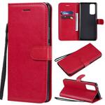 For Huawei Honor 30 Pro Solid Color Horizontal Flip Protective Leather Case with Holder & Card Slots & Wallet & Lanyard(Red)