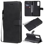 For Huawei Honor 30 Pro Solid Color Horizontal Flip Protective Leather Case with Holder & Card Slots & Wallet & Lanyard(Black)