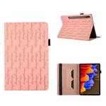 For Samsung Galaxy Tab S8+ / S7+ Lucky Bamboo Pattern Leather Tablet Case(Pink)