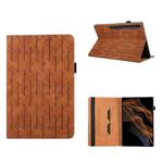 For Samsung Galaxy Tab S8 Ultra Lucky Bamboo Pattern Leather Tablet Case(Brown)