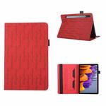 For Samsung Galaxy Tab S8 / S7 Lucky Bamboo Pattern Leather Tablet Case(Red)