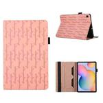 For Samsung Galaxy Tab S6 Lite P610 Lucky Bamboo Pattern Leather Tablet Case(Pink)