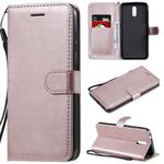 For Nokia 2.3 Solid Color Horizontal Flip Protective Leather Case with Holder & Card Slots & Wallet & Photo Frame & Lanyard(Rose Gold)