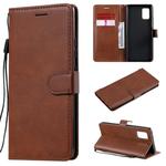 For Samsung Galaxy A71 5G Solid Color Horizontal Flip Protective Leather Case with Holder & Card Slots & Wallet & Photo Frame & Lanyard(Brown)