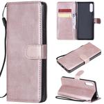 For Sony Xperia L4 Solid Color Horizontal Flip Protective Leather Case with Holder & Card Slots & Wallet & Photo Frame & Lanyard(Rose Gold)