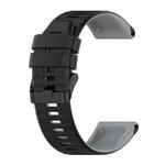 For Garmin Fenix 7 Pro 47mm Sports Mixing Color Silicone Watch Band(Black+Grey)