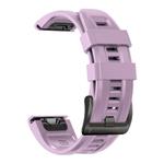For Garmin Fenix 7 Pro 47mm Sport Pure Color Silicone Watch Band(Light Purple)