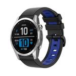 For Garmin Instinct 2 Solar Sports Two-Color Silicone Watch Band(Black+Blue)