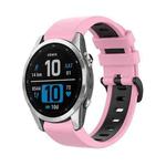 For Garmin Instinct 2X Solar Sports Two-Color Silicone Watch Band(Pink+Black)