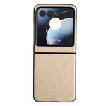 For Motorola Razr 40 Ultra / Razr 2023 Weave Texture PC Phone Case(Gold)