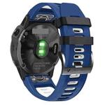 For Garmin Instinct 2X Solar Sports Two-Color Silicone Watch Band(Midnight Blue+White)