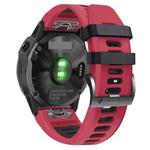 For Garmin Epix Pro 51mm Sports Two-Color Silicone Watch Band(Red+Black)