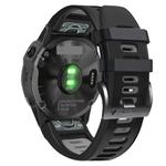 For Garmin Fenix 7 Pro 51mm Sports Two-Color Silicone Watch Band(Black+Grey)