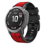 For Garmin Instinct 2 Solar Sports Two-Color Silicone Watch Band(Red+Black)