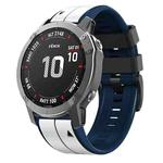 For Garmin Epix Pro 51mm Sports Two-Color Silicone Watch Band(White+Dark Blue)